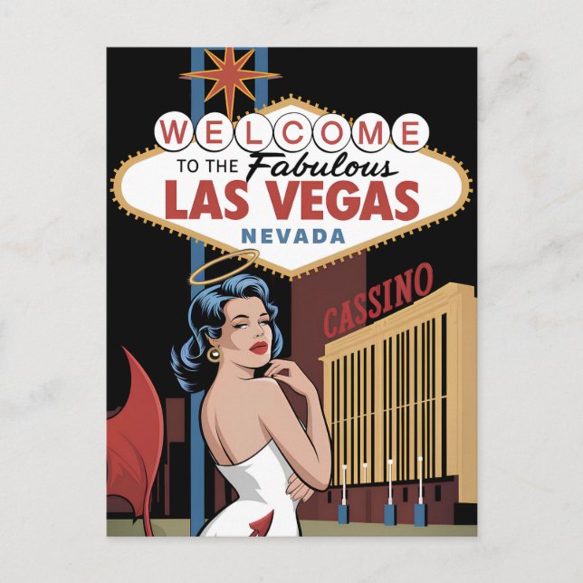 Carte Postale Bienvenue au fabuleux Las Vegas Nevada (Devant)