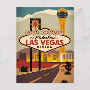 Carte Postale Bienvenue au fabuleux Las Vegas Nevada