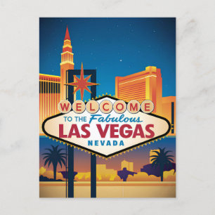 Carte Postale Bienvenue au fabuleux Las Vegas Nevada