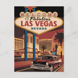 Carte Postale Bienvenue au fabuleux Las Vegas Nevada