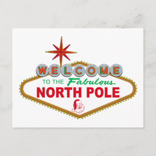 Carte Postale Bienvenue Au Fabuleux Pôle Nord (Panneau Vegas)