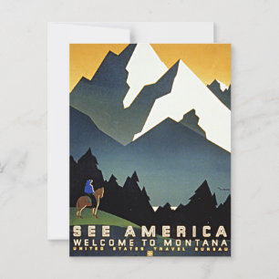 Carte Postale Bienvenue au Montana,