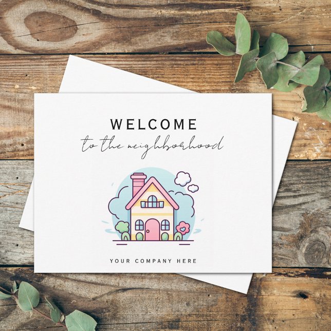 Carte Postale Bienvenue dans l'agence immobilière Line Art du qu (Créateur téléchargé)