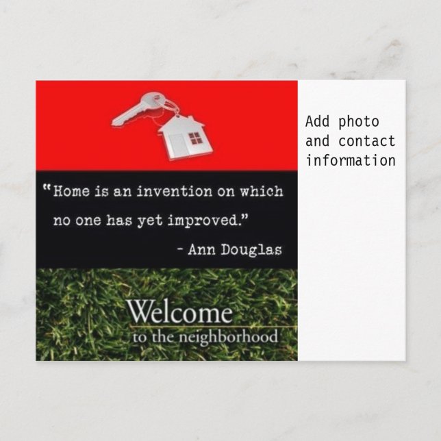 Carte Postale Bienvenue Dans Le Quartier Rouge Noir Vert (Devant)