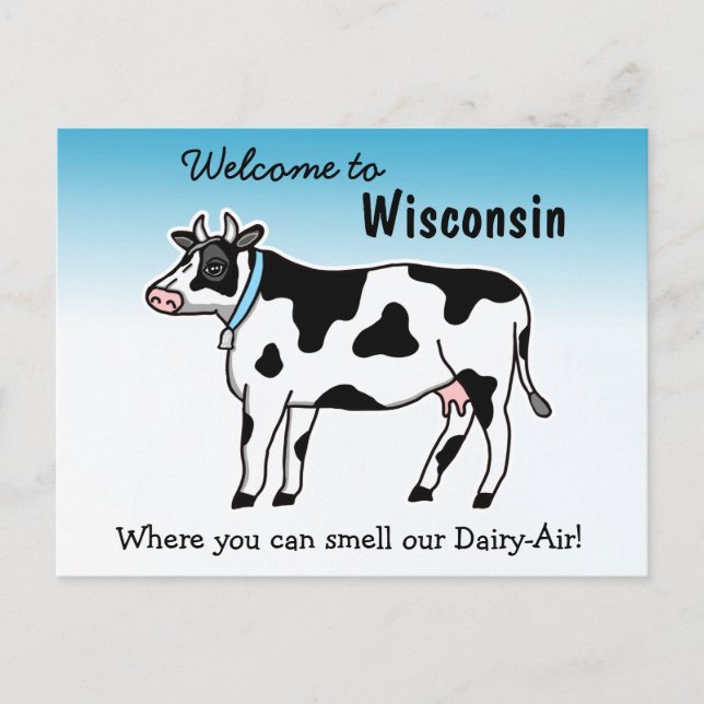 Carte Postale Bienvenue dans le Wisconsin où vous pouvez sentir  (Devant)