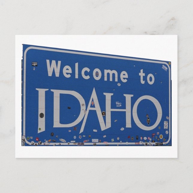 Carte Postale Bienvenue dans les notes post-it de Idaho (Devant)