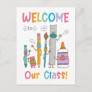 Carte Postale Bienvenue dans Notre Classe (verticale)