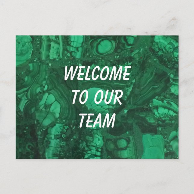 Carte Postale Bienvenue Dans Notre Équipe Green Gemstone Employé (Devant)