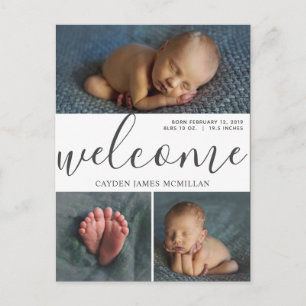 Carte postale bienvenue de photo du faire-part de