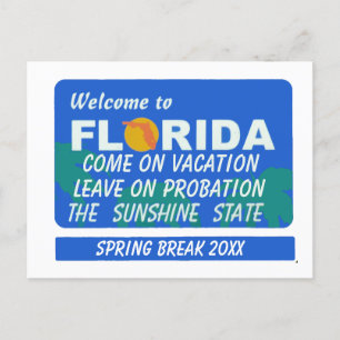 Carte Postale Bienvenue En Floride Spring Break