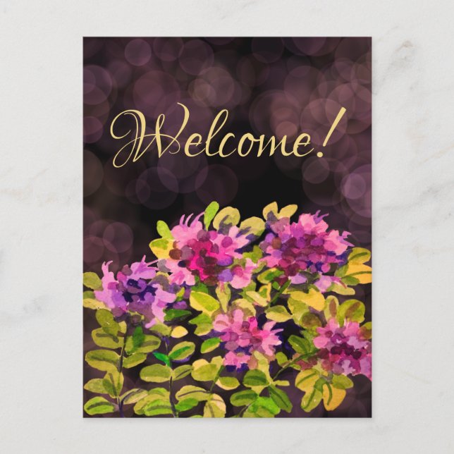 Carte Postale Bienvenue ! peint d'aquarelles (Devant)