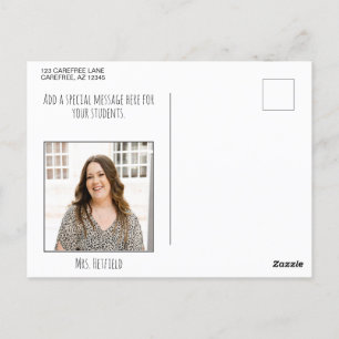 Carte Postale Bienvenue Retour à l'école Photo de l'enseignant C