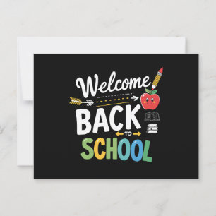 Carte Postale Bienvenue Retour à l'école Premier jour enseignant