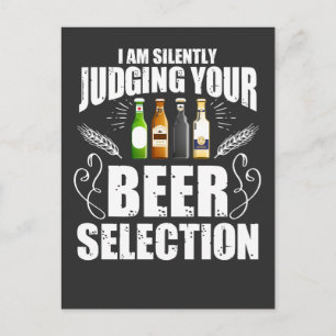 Carte Postale Bière artisanale Boire Silencieusement Jugement Bi