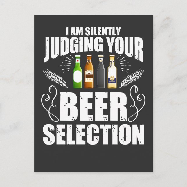 Carte Postale Bière artisanale Boire Silencieusement Jugement Bi (Devant)