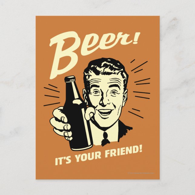 Carte Postale Bière : C'est ton ami (Devant)