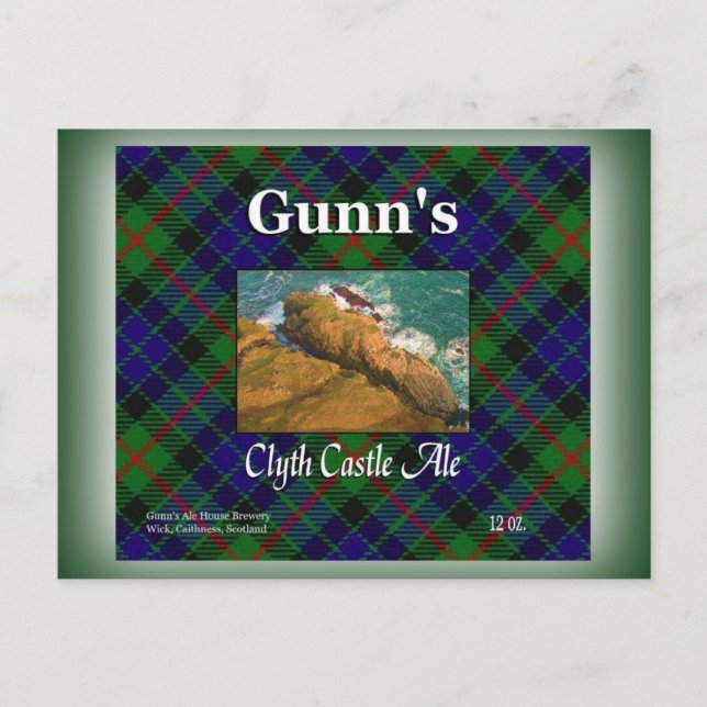 Carte Postale Biére Clyth Castle Ale de Gunn (Devant)