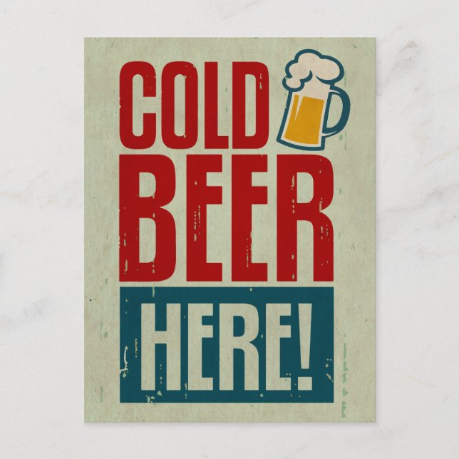 Carte Postale Bière froide (Devant)