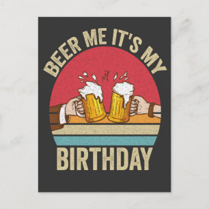 Carte Postale Bière moi c'est mon anniversaire Funny Sunset cade