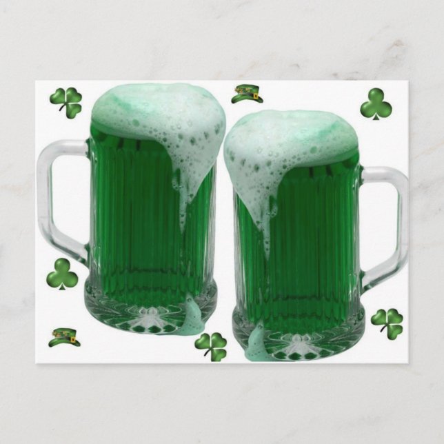 Carte Postale Bière verte de la Saint Patrick (Devant)