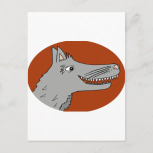 Carte Postale BIG BAD WOLF dessin animé conte livre rouge équita