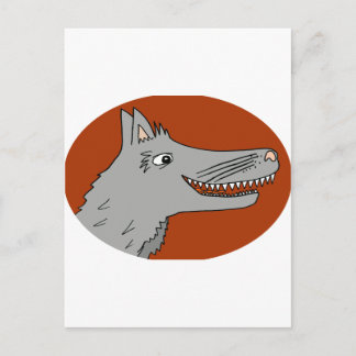 Carte Postale BIG BAD WOLF dessin animé conte livre rouge équita