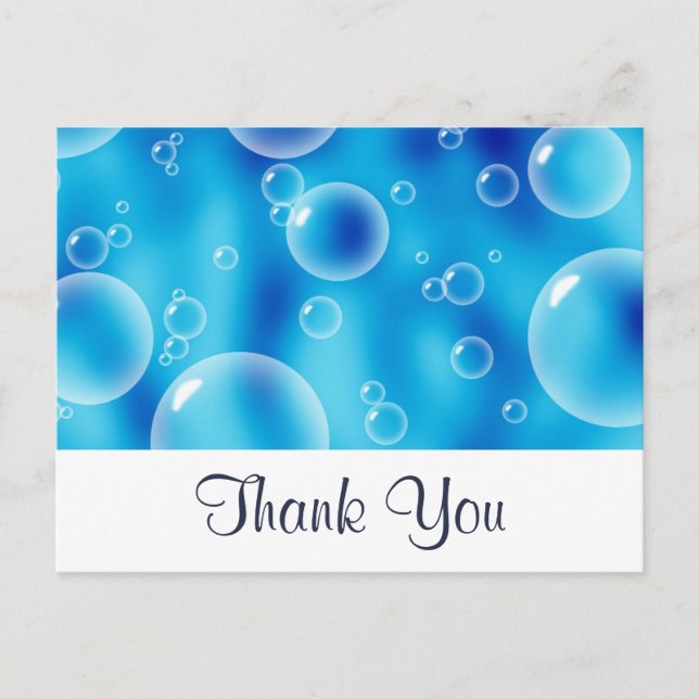 Carte Postale Big Bbond Blue Bubbles Merci (Devant)