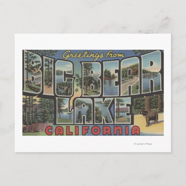 Carte Postale Big Bear Lake, Californie - Grandes lettres Scènes (Devant)