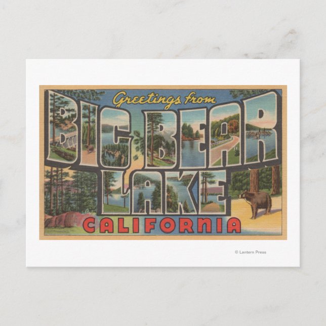 Carte Postale Big Bear Lake, Californie - Scènes à grandes lettr (Devant)