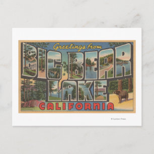 Carte Postale Big Bear Lake, Californie - Scènes à grandes lettr