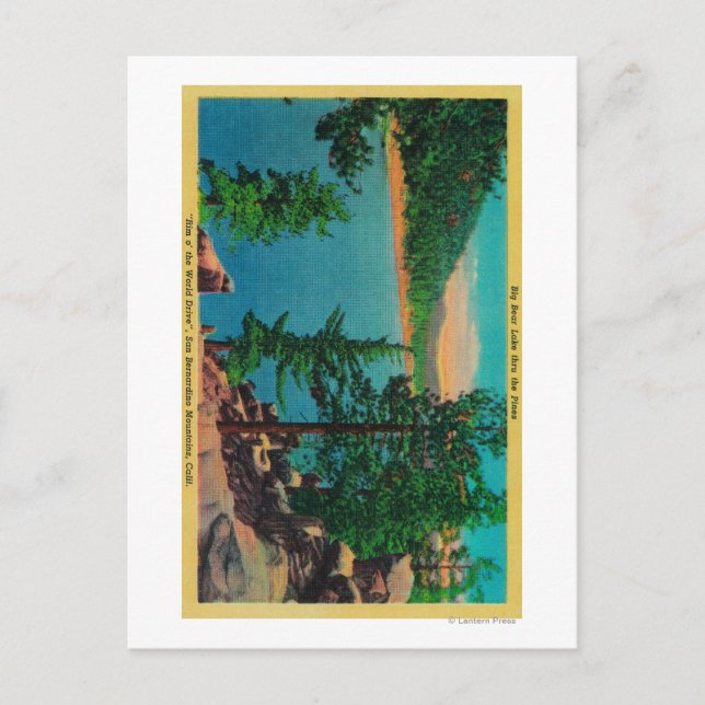 Carte Postale Big Bear Lake Vue sur Rim o' World Drive (Devant)