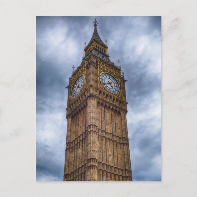 Carte Postale Big Ben dans les nuages | Londres, Angleterre (Devant)