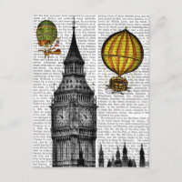 Big Ben et ballons à air chauds vintages