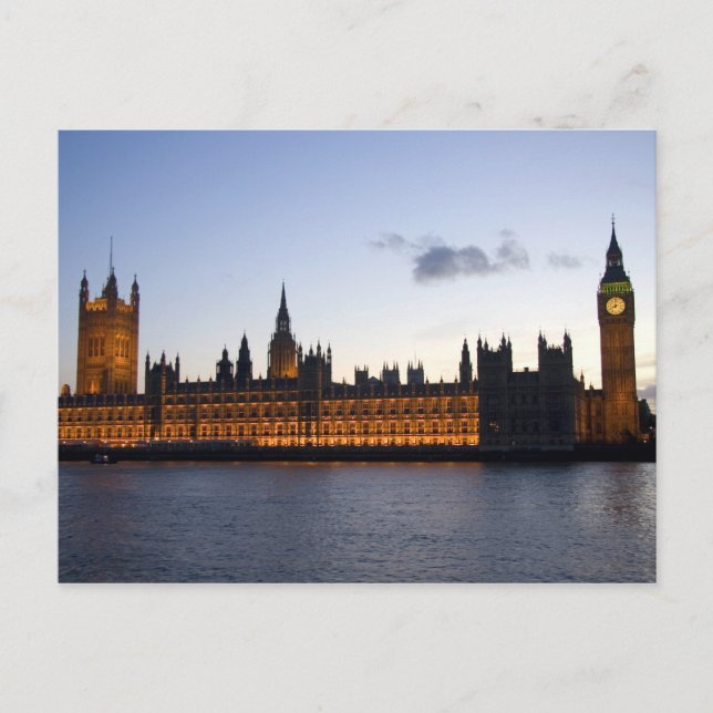 Carte Postale Big Ben et les Chambres du Parlement dans la ville (Devant)