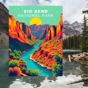 Carte Postale Big Bend National Park Retro USA