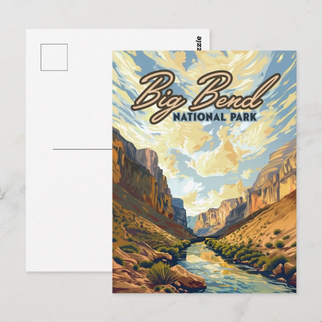 Carte Postale Big Bend National Park Texas Desert Retro (Devant / Derrière)
