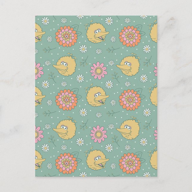 Carte Postale Big Bird | Good Vibes Floral Pattern (Devant)