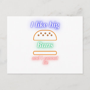 Carte Postale Big Buns Funny Burger