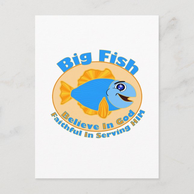 Carte Postale Big Fish Croyez en Dieu (Devant)