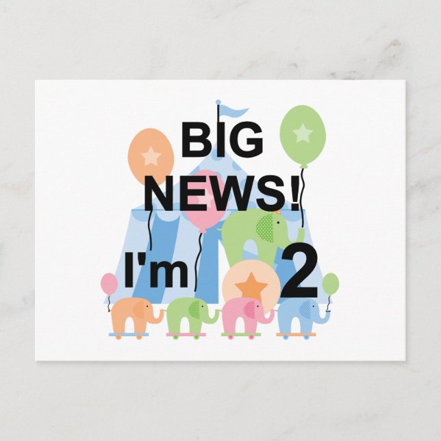 Carte Postale Big News Circus 2nd Birthday T-shirts et cadeaux (Devant)