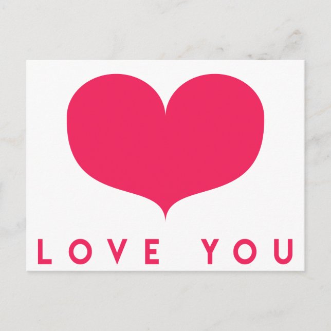 Carte postale Big Pink Heart Valentine's Day (Devant)