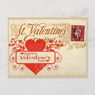 Carte postale Big Red Heart Vintage Valentine