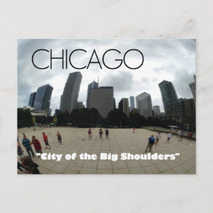 Carte Postale "Big Shoulders" Chicago--Sandburg-themed postcard