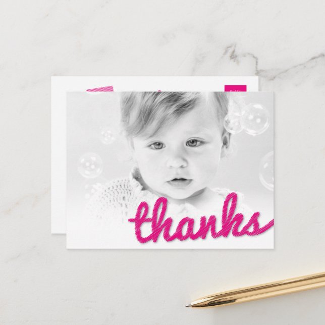 Carte Postale Big Sketch Merci Merci photo d'anniversaire de la  (Devant/Arrière en situation)