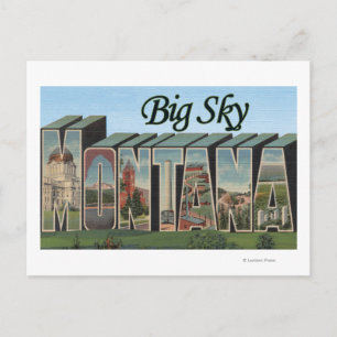 Carte Postale Big Sky, Montana - Scènes de grandes lettres