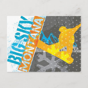 Carte postale Big Sky Montana Snowboard