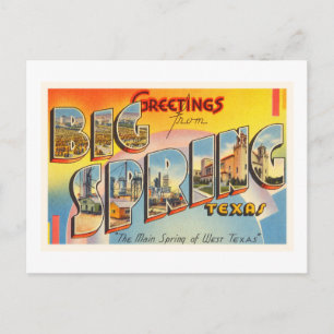 Carte Postale Big Spring Texas TX Vieux souvenir Vintage voyage