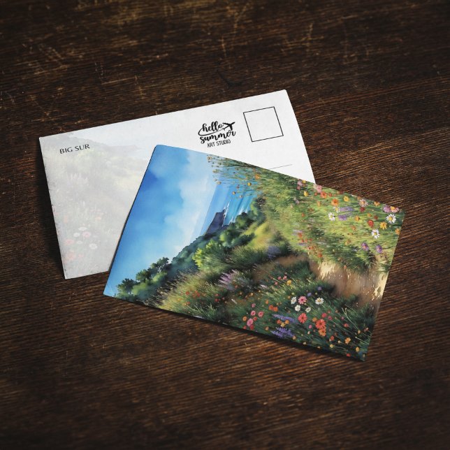 Carte postale Big Sur California Watercolor (Créateur téléchargé)