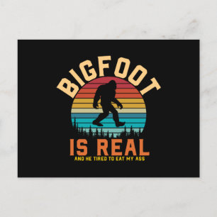 Carte Postale Bigfoot est réel Design rétro Bigfoot