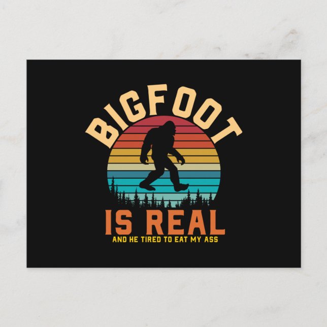 Carte Postale Bigfoot est réel | Design rétro Bigfoot (Devant)